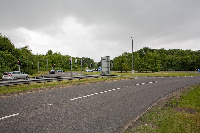 File:Roundabout off M3 Junction 10, Winchester - Geograph - 879684.jpg