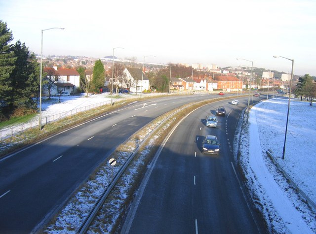 File:A38 Rubery by-Pass from Whettybridge Road bridge - Geograph - 1109359.jpg