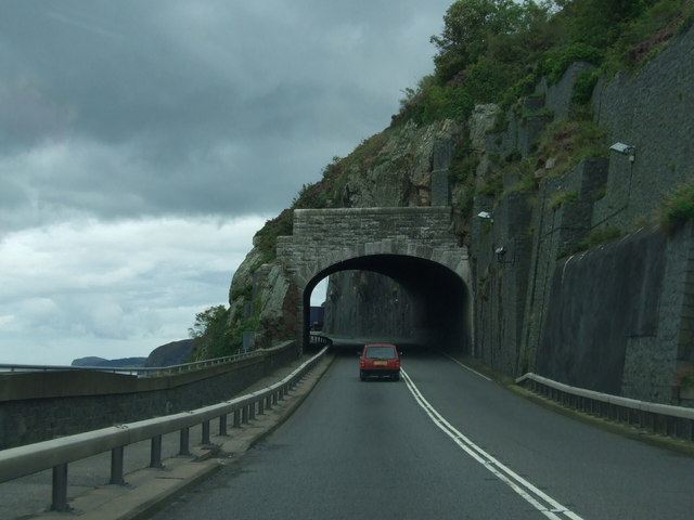 File:Approaching Pen-y-Clip tunnel on A55 eastbound - Geograph - 1470272.jpg