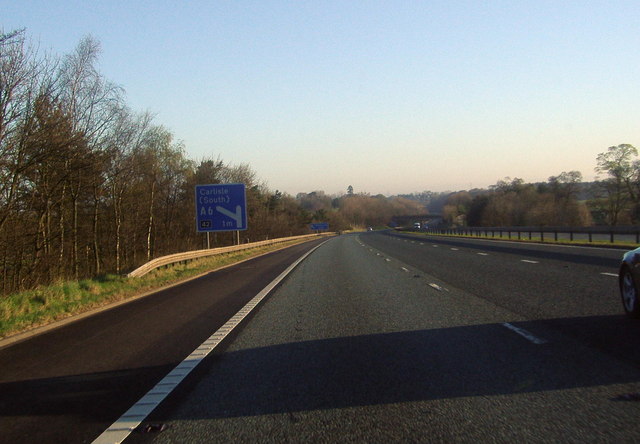 File:M6 motorway sign showing the distance to the next junction - Geograph - 1303184.jpg