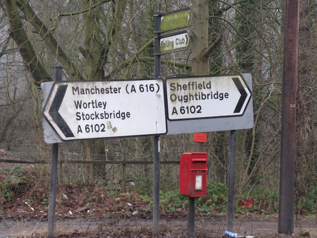File:A6102 road sign - Geograph - 1697028.jpg