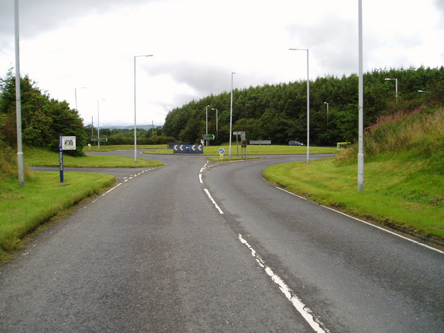 File:Roundabout on A75 west of Castle Douglas - Geograph - 523610.jpg