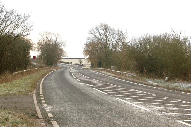 File:Looking southeast along the A45 near Wolscott Bridge - Geograph - 1691430.jpg