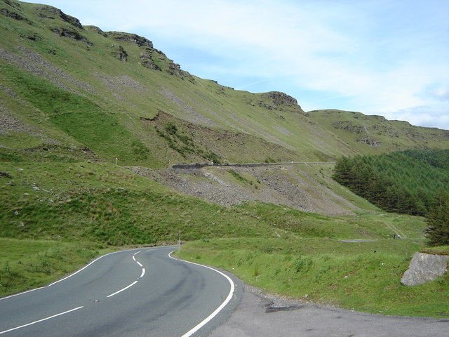 File:A4061 just before, and just after, a big hairpin bend - Geograph - 475440.jpg