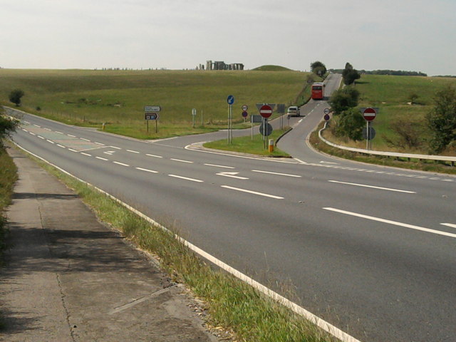 File:Tour coach leads the way to Stonehenge - Geograph - 2228073.jpg