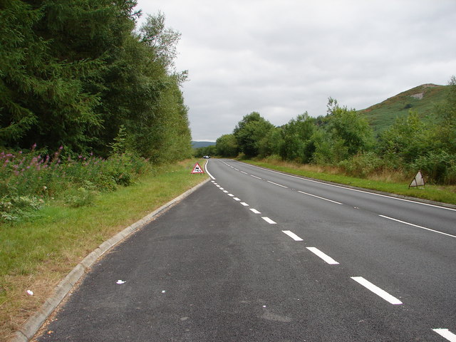File:Lay-by on the A470 near Commins Coch - Geograph - 230335.jpg