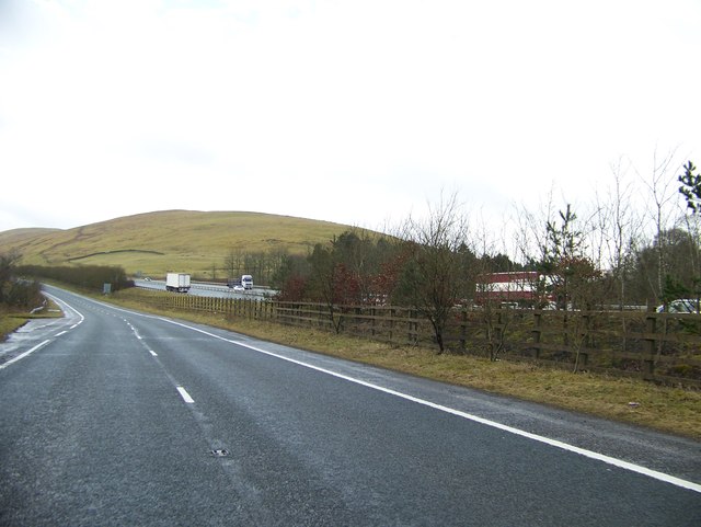 File:A702 and M 74 South of Abington - Geograph - 2852472.jpg