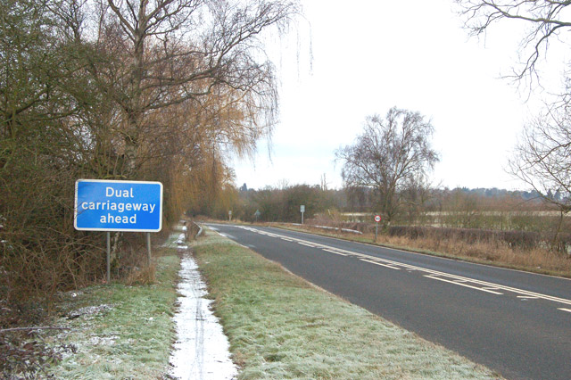 File:Approaching dual carriageway section of the A45 south of Dunchurch - Geograph - 1691443.jpg
