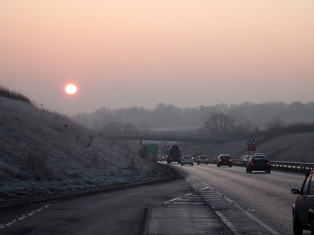 File:Misty morning, A41, Kings Langley - Geograph - 658857.jpg