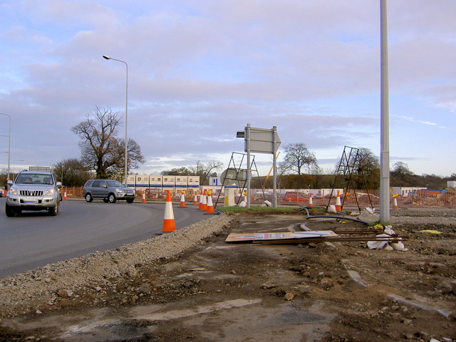 File:A1 improvements Wetherby roundabout - Geograph - 611934.jpg