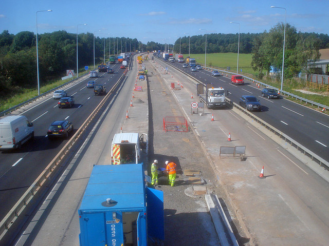 File:Road widening works on the M1 - Geograph - 1556375.jpg