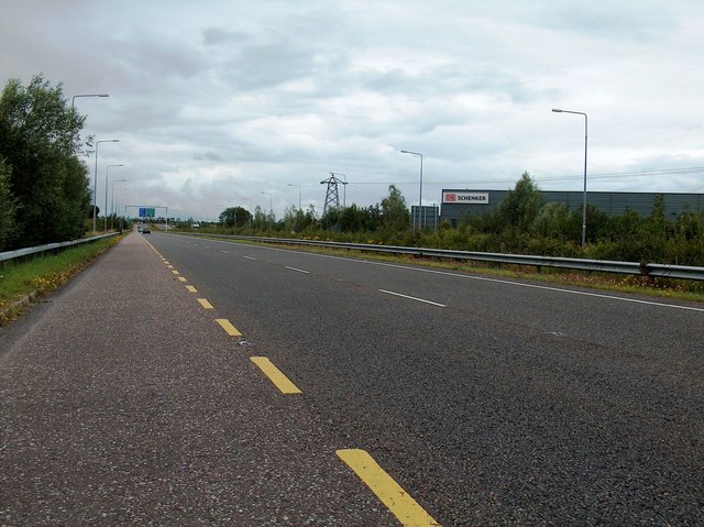 File:N19 from Shannon Airport, looking to the N18 roundabout - Geograph - 2545110.jpg