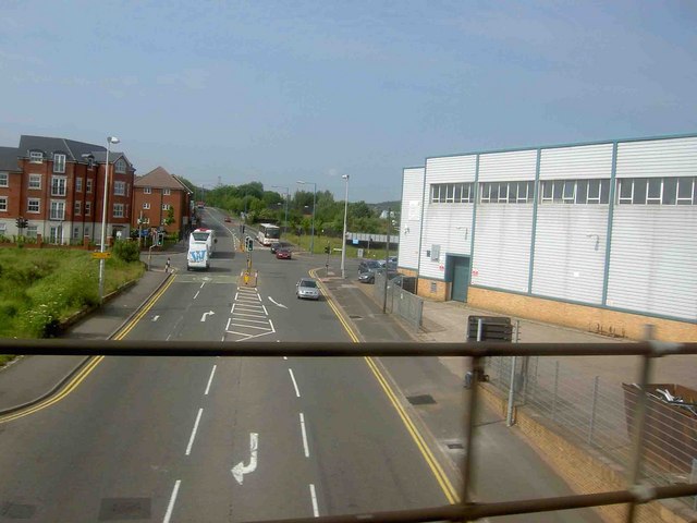 File:A4182 road from the railway line leaving Sandwell and Dudley station - Geograph - 1339930.jpg