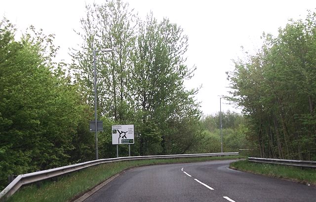 File:Sliproad to A78 roundabout (C) John Firth - Geograph - 3475355.jpg