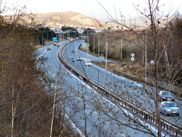 File:A55 eastbound from junction 17 (Conwy) - Geograph - 1724517.jpg