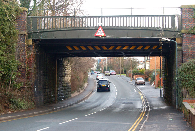 File:Looking east at the railway bridge over Rugby Road - Geograph - 1669990.jpg