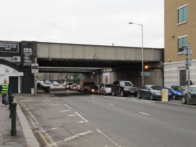 File:Traffic under the bridge - Geograph - 1596524.jpg