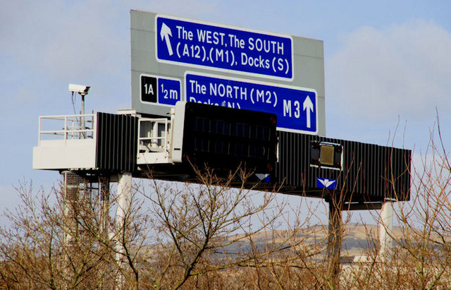 File:Motorway sign, Belfast (3) - Geograph - 1760656.jpg