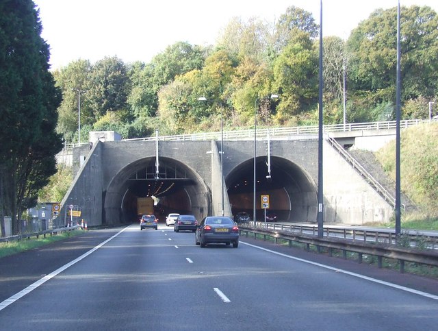 File:Brynglas tunnels on the M4 - Geograph - 1559769.jpg