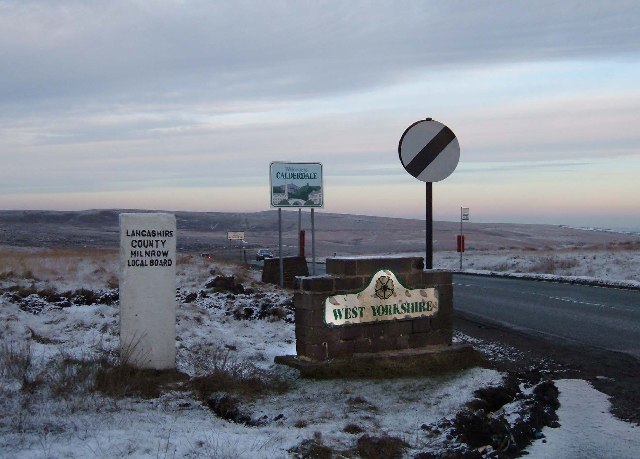 File:A collection of signs on the A672 - Geograph - 97127.jpg