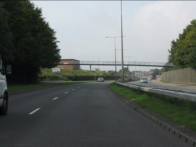 File:Footbridge over Ringland Way (A48) (C) J Whatley - Geograph - 2078875.jpg