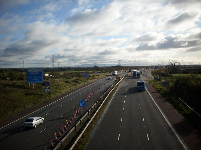 File:Roadworks on the A74(M) - Geograph - 1026762.jpg