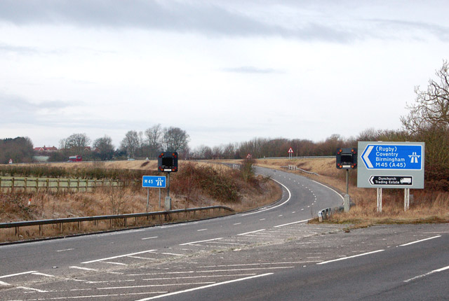 File:Slipway from A45 onto M45, Dunchurch - Geograph - 1691435.jpg