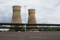 The cooling towers stood high over Tinsley Viaduct in their last days before demolition.