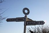 Signpost at Bucklers Hard - Geograph - 1648432.jpg