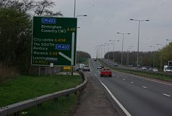 The A45 approaches Coventry - Geograph - 1239015.jpg