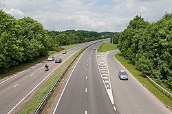 A34(T) seen from bridge at Three Maids Hill - Geograph - 825382.jpg