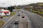 Malpas Road approaching the M4 motorway, Newport - Geograph - 1722139.jpg