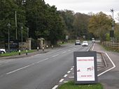 A-board and passing bay at the turn in to the Saxon Mill - Geograph - 1571116.jpg