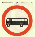 Buses and coaches prohibited - phased out in 1975