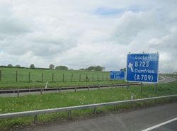 M74 junction 18 slip road northbound - Geograph - 2411090.jpg