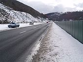 Snowy road scene in Cwm - Geograph - 1175171.jpg