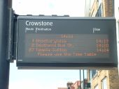 Train-style bus stop indicator board, along A13 London Road near Westcliff, Southend - Coppermine - 14929.JPG