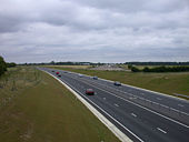 The new A428, and Bourn Airfield runway.jpg