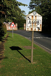 A road sign for Berwick - Geograph - 1513446.jpg