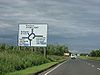 Roundabout sign old A8 (A706) - Coppermine - 14190.JPG