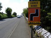 The approach to Church Bends on the A 3 road - Geograph - 169179.jpg