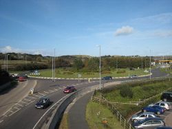 Roundabout on the A30 at Loggans Moor - Geograph - 1017255.jpg