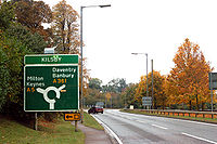 Approaching the roundabout on the A5 at Kilsby - Geograph - 1545154.jpg