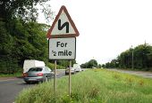 Double bend sign near Hillsborough - Geograph - 1994131.jpg