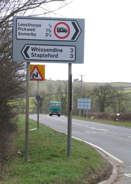 File:Melton Mowbray to Oakham A606 from Leesthorpe Crossroads - Geograph - 144557.jpg