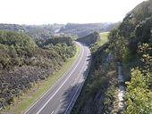 View from a bridge over the A477.jpg