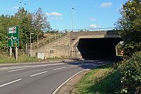 The A14 passes under the M1 - Geograph - 594152.jpg