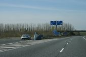 Motorways diverge, County Kildare - Geograph - 1835983.jpg