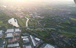 Northampton south, junction of A46 and A428, Brackmills- aerial 2015 - Geograph - 4497564.jpg