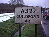 A322 sign in Worplesdon, Surrey - Coppermine - 21369.JPG